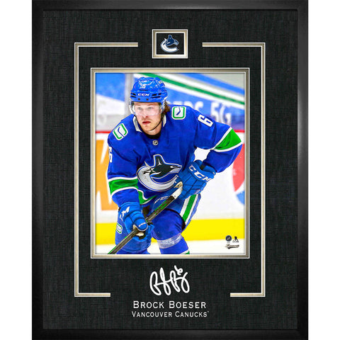 BROCK BOESER VANCOUVER CANUCKS FRAMED REPLICA SIGNATURE - 16X20