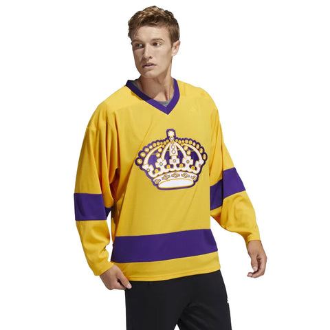 LOS ANGELES KINGS ADIDAS TEAM CLASSICS ADULT YELLOW HOCKEY JERSEY