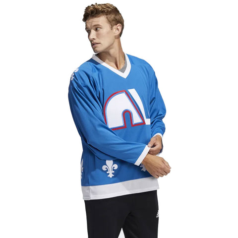 QUEBEC NORDIQUES ADIDAS TEAM CLASSICS ADULT BLUE HOCKEY JERSEY