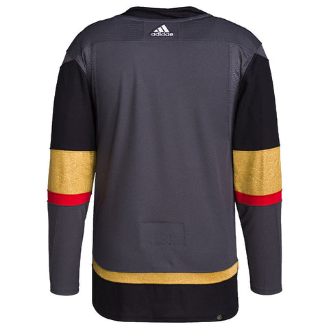 VEGAS GOLDEN KNIGHTS ADIDAS ADIZERO PRIMEGREEN AUTHENTIC GREY HOME JERSEY